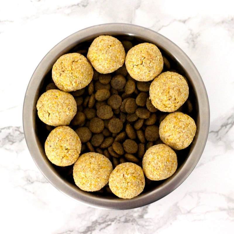 Kibble Topper Recipe Cornbread Bites vdog