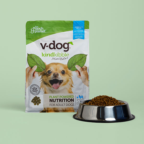 V dog Mini Bites Plant Powered Kibble for Small Dogs v dog